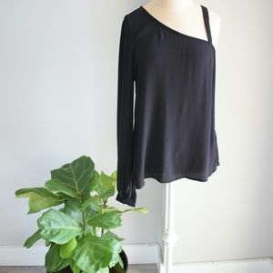 Black One Shoulder Blouse